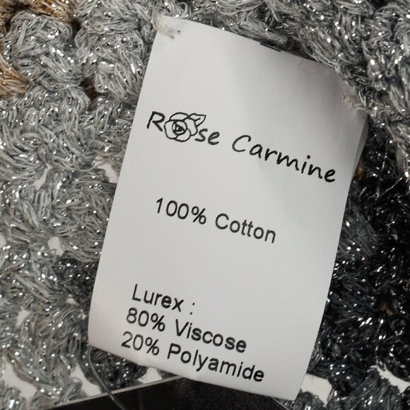 Rose Carmine Neutral-Tone Lurex Crochet Tank - Picture 7 of 8